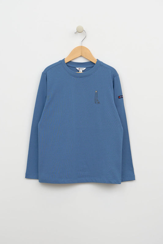 T-shirt à manches longues avec motif de requin surfeur