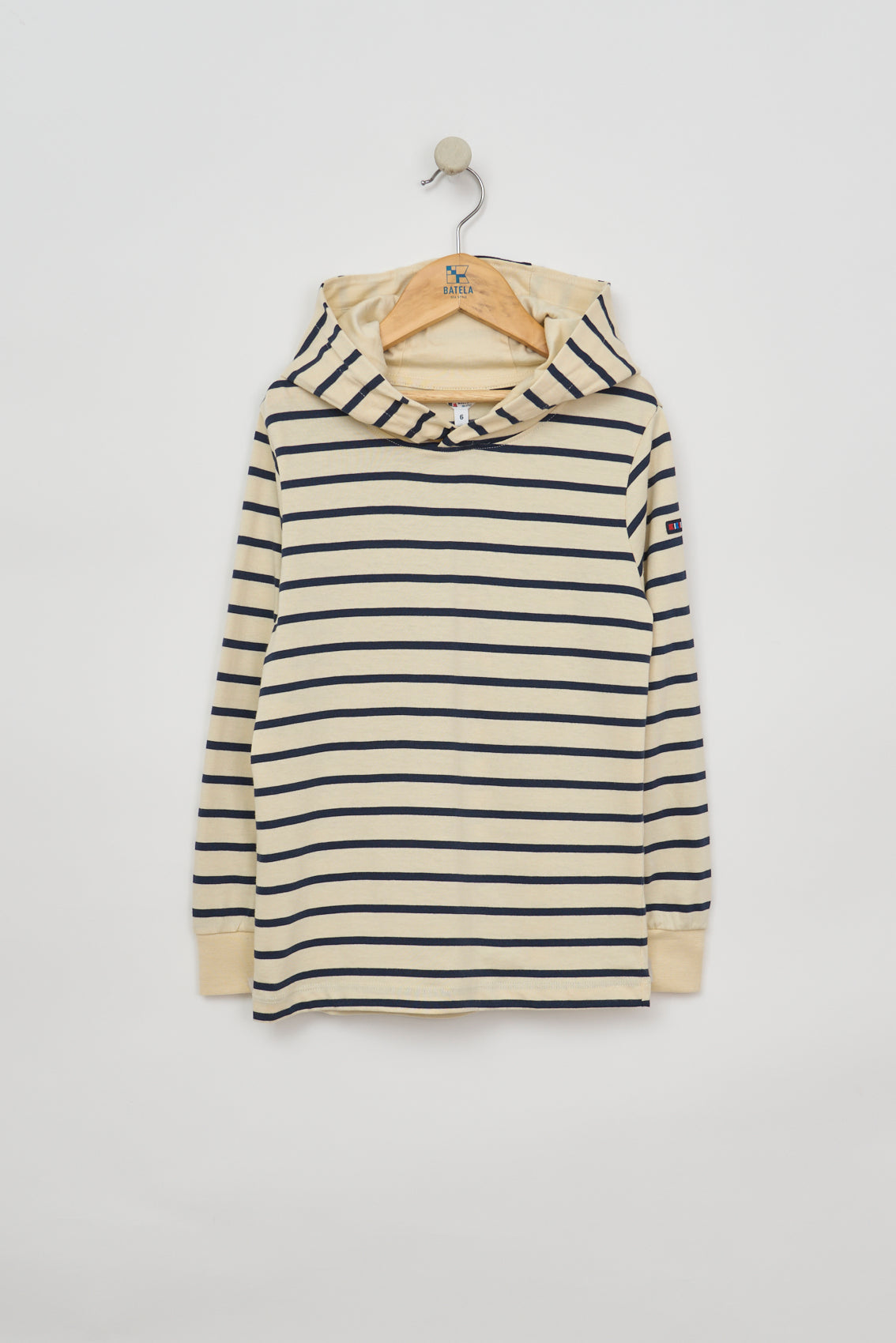 T-shirt enfant rayé à manches longues avec capuche 