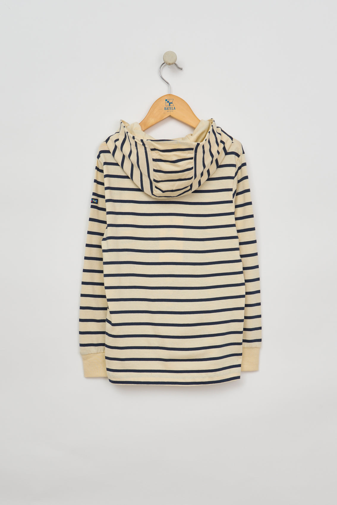 T-shirt enfant rayé à manches longues avec capuche 