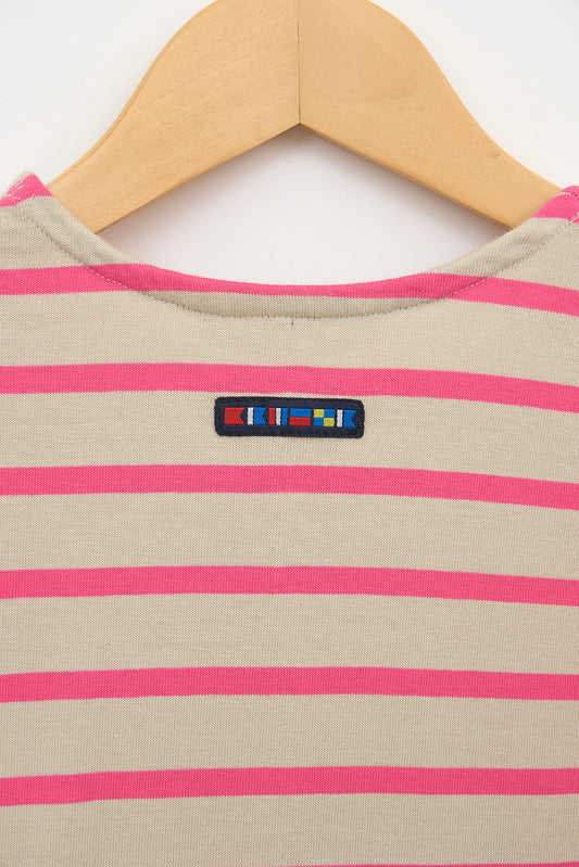 T-shirt manches longues à rayures avec des boutons sur l’épaule