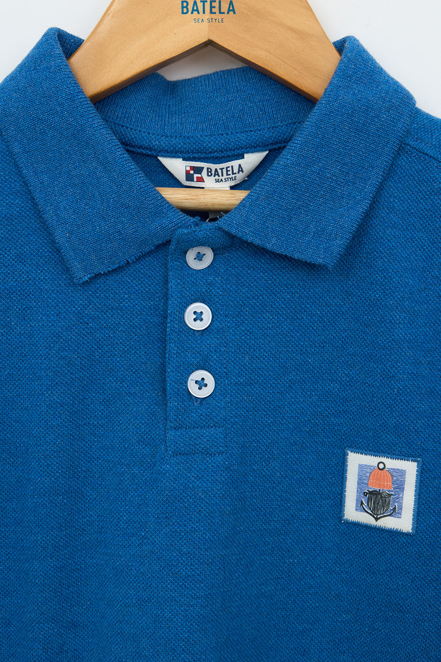 Polo de algodón piqué OEKO-TEX con parche marinero