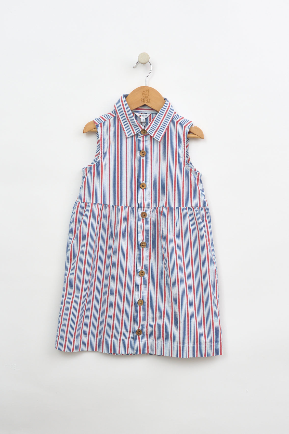Seersucker strap shirt dress