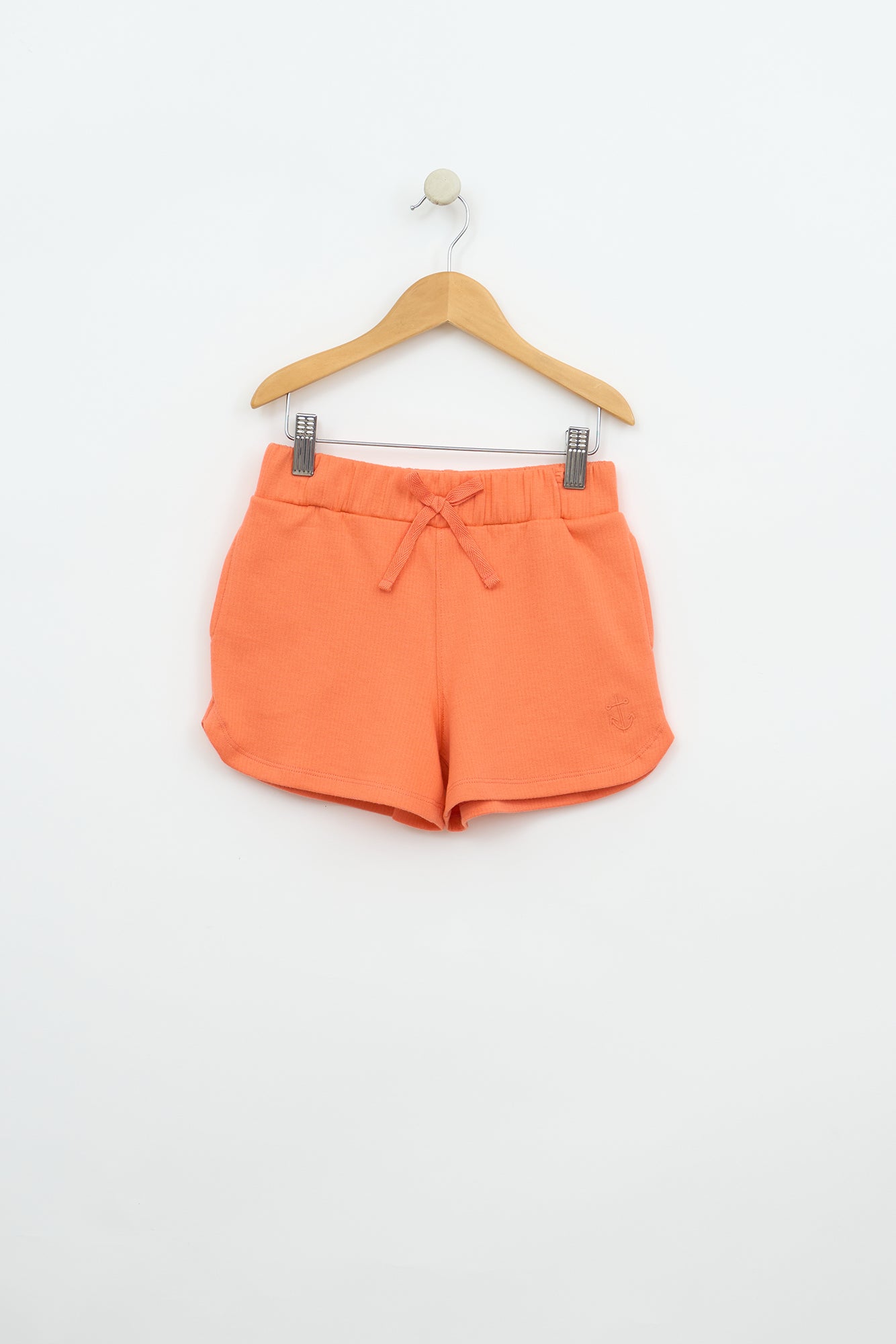 Short en molleton côtelé à cordon de serrage