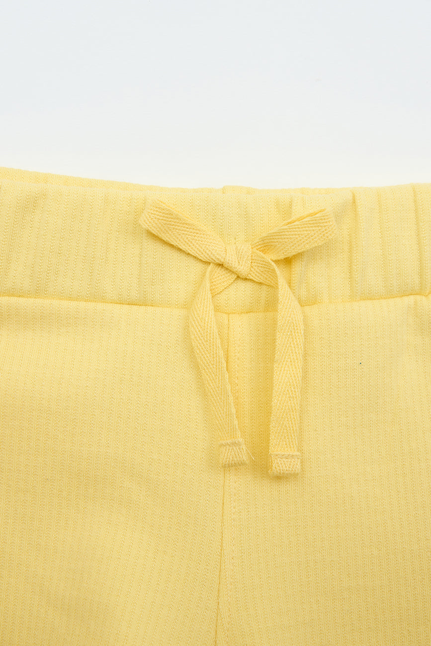 Short en molleton côtelé à cordon de serrage