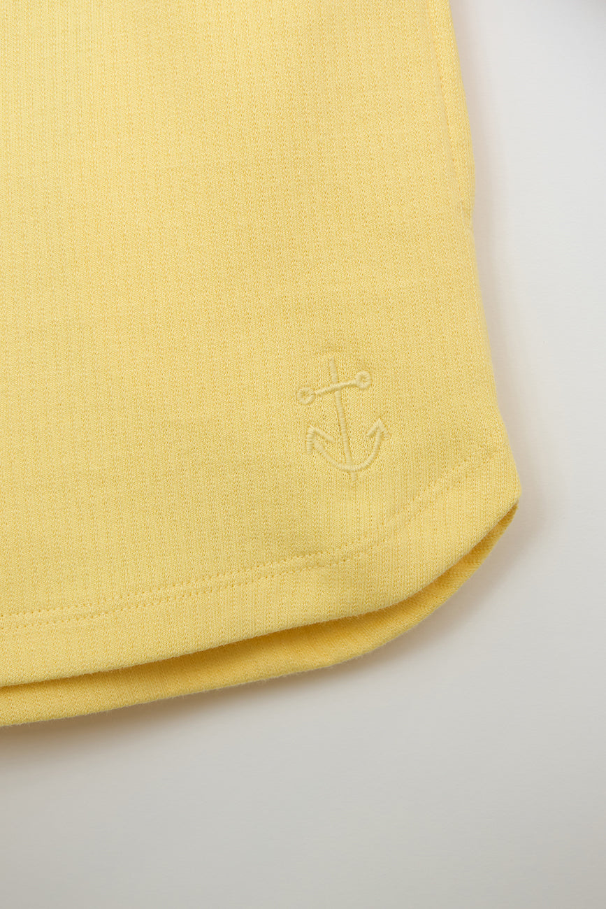 Short en molleton côtelé à cordon de serrage