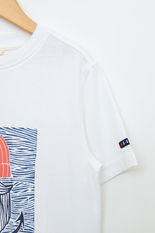 OEKO-TEX kotoizko kamiseta, Marinela serigrafiarekin