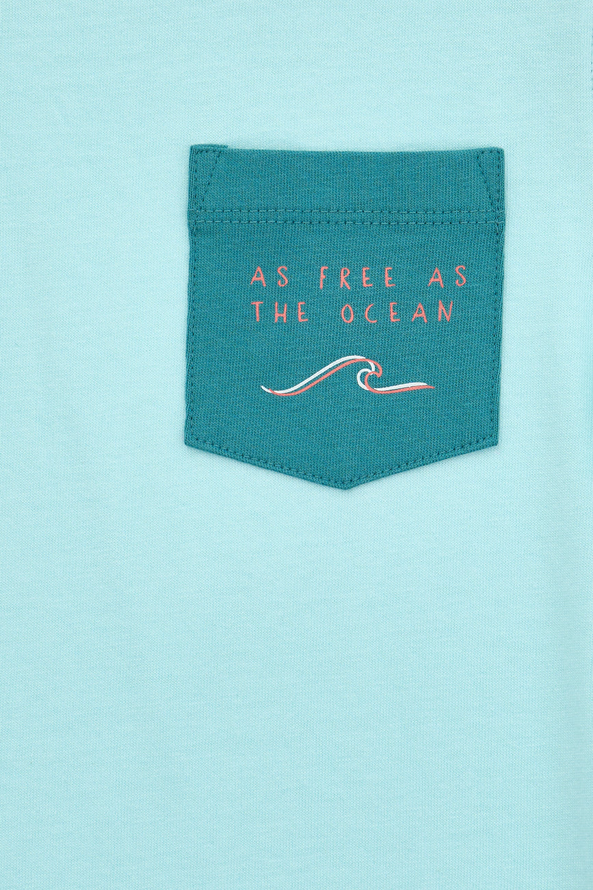 Camiseta con bolsillo en contraste de algodón OEKO-TEX