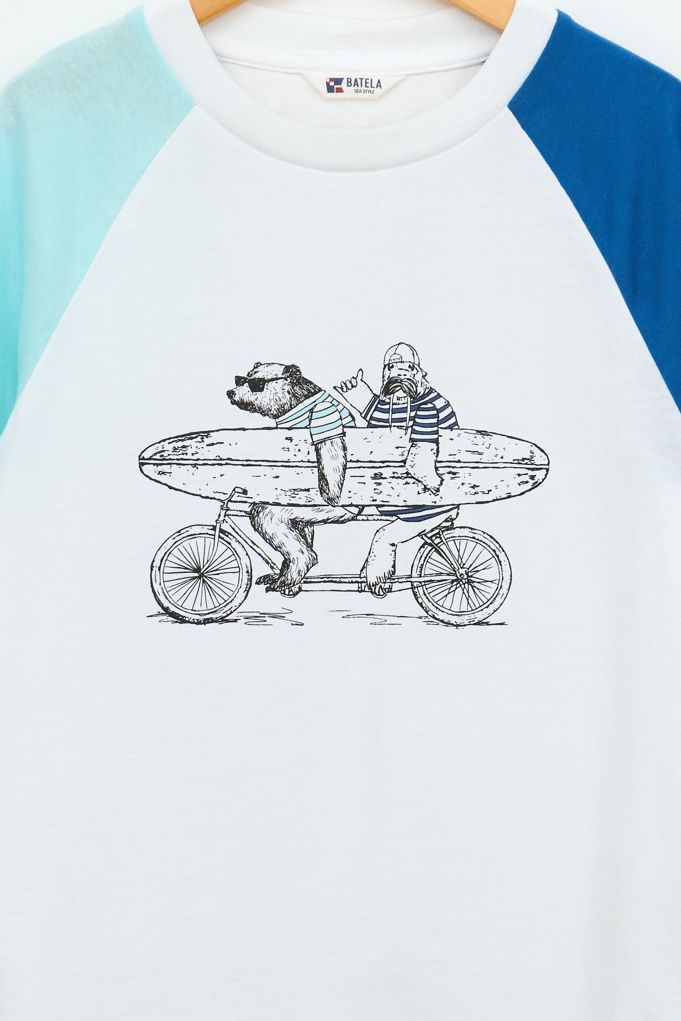 T-shirt à imprimé et manches raglan en coton OEKO-TEX