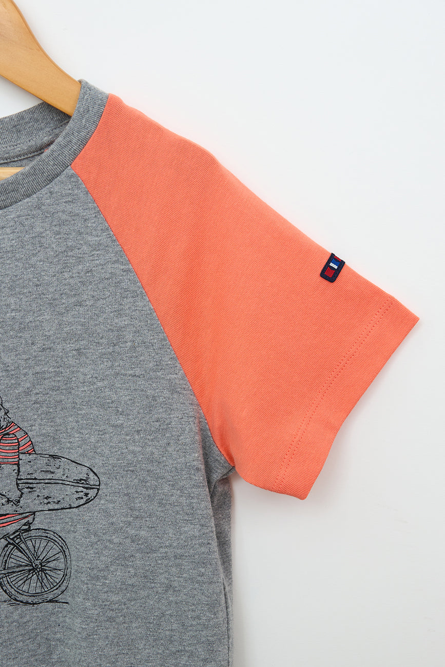 OEKO-TEX kotoizko kamiseta, raglan mahukaduna, serigrafiarekin