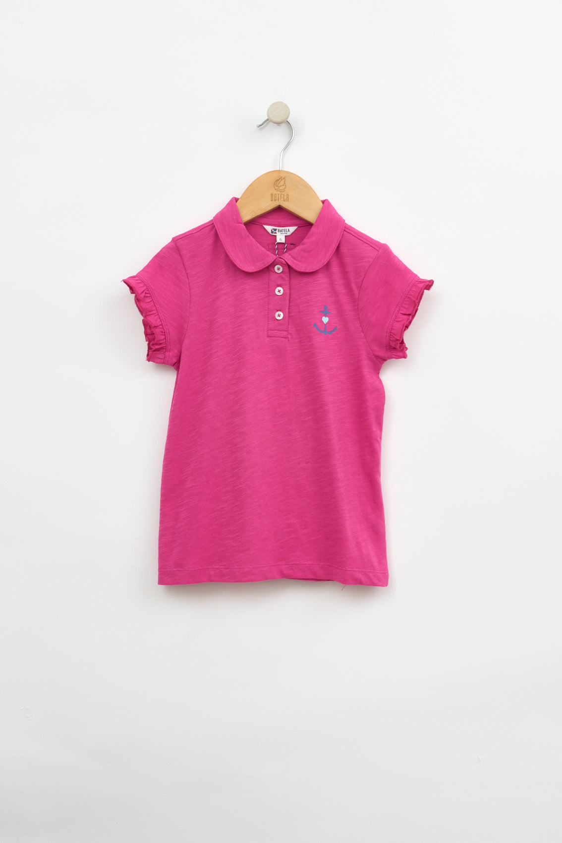 Polo volanté en coton flammé OEKO-TEX