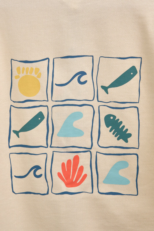 Terry kotoizko kirol-jertse txanoduna, hondartzako motiboekin