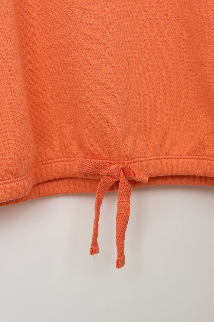 Sweat-shirt en coton côtelé avec cordon de serrage ajustable