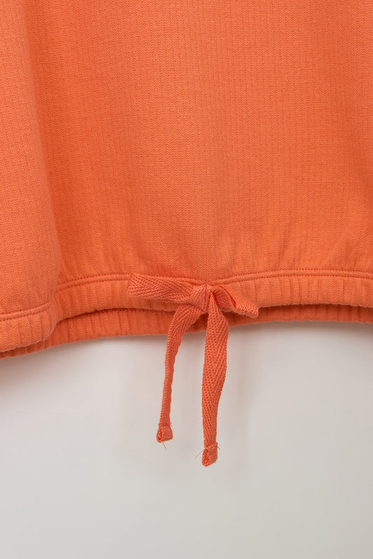 Sudadera de algodón acanalado con cordón ajustable