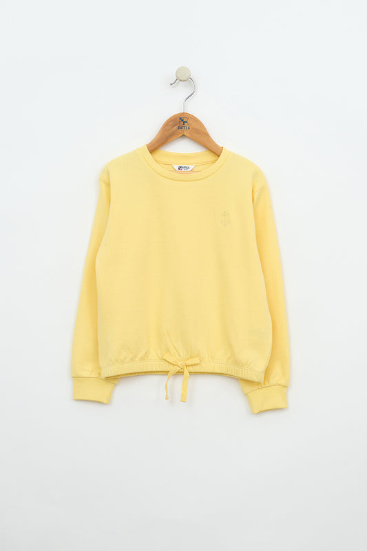 Sudadera de algodón acanalado con cordón ajustable