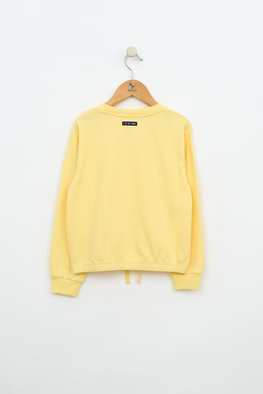 Sudadera de algodón acanalado con cordón ajustable