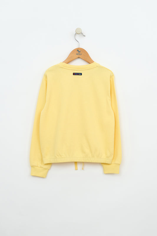 Sudadera de algodón acanalado con cordón ajustable