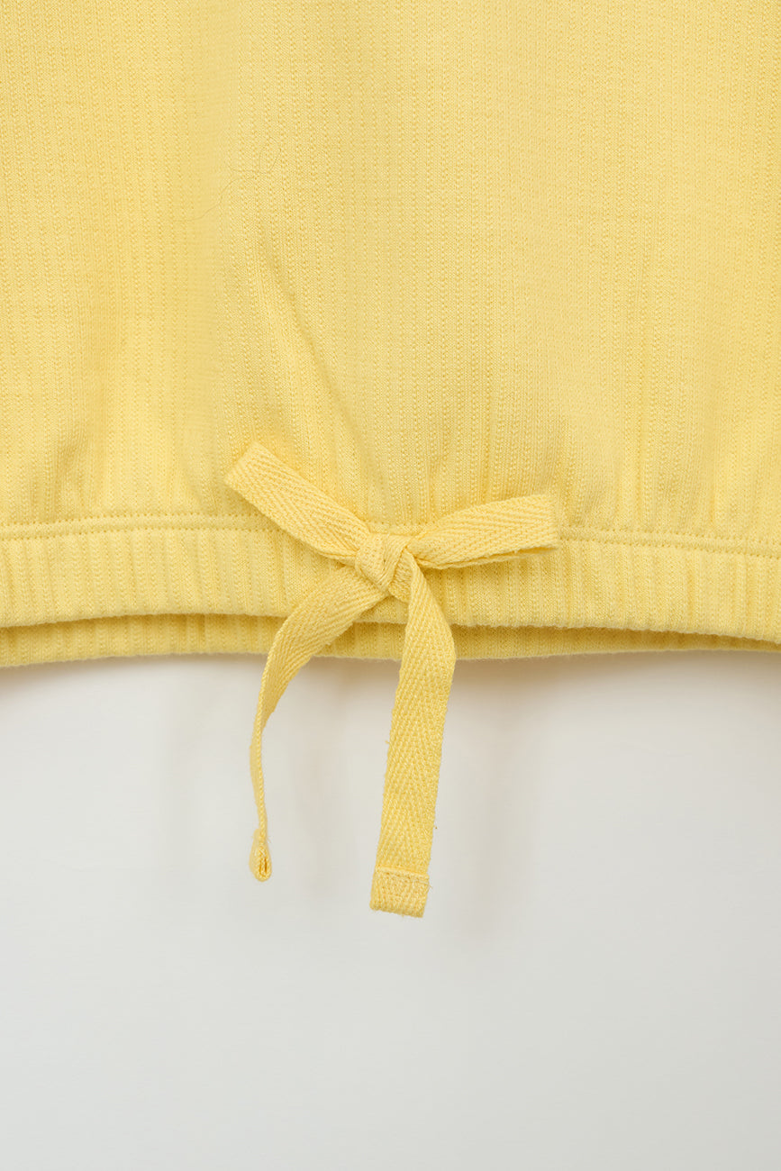 Sudadera de algodón acanalado con cordón ajustable