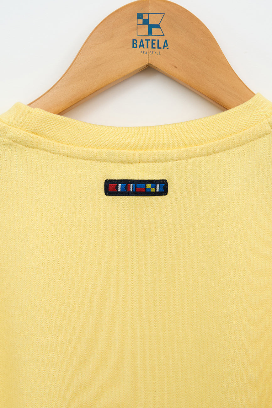 Sudadera de algodón acanalado con cordón ajustable