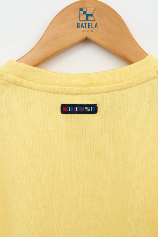 Sudadera de algodón acanalado con cordón ajustable