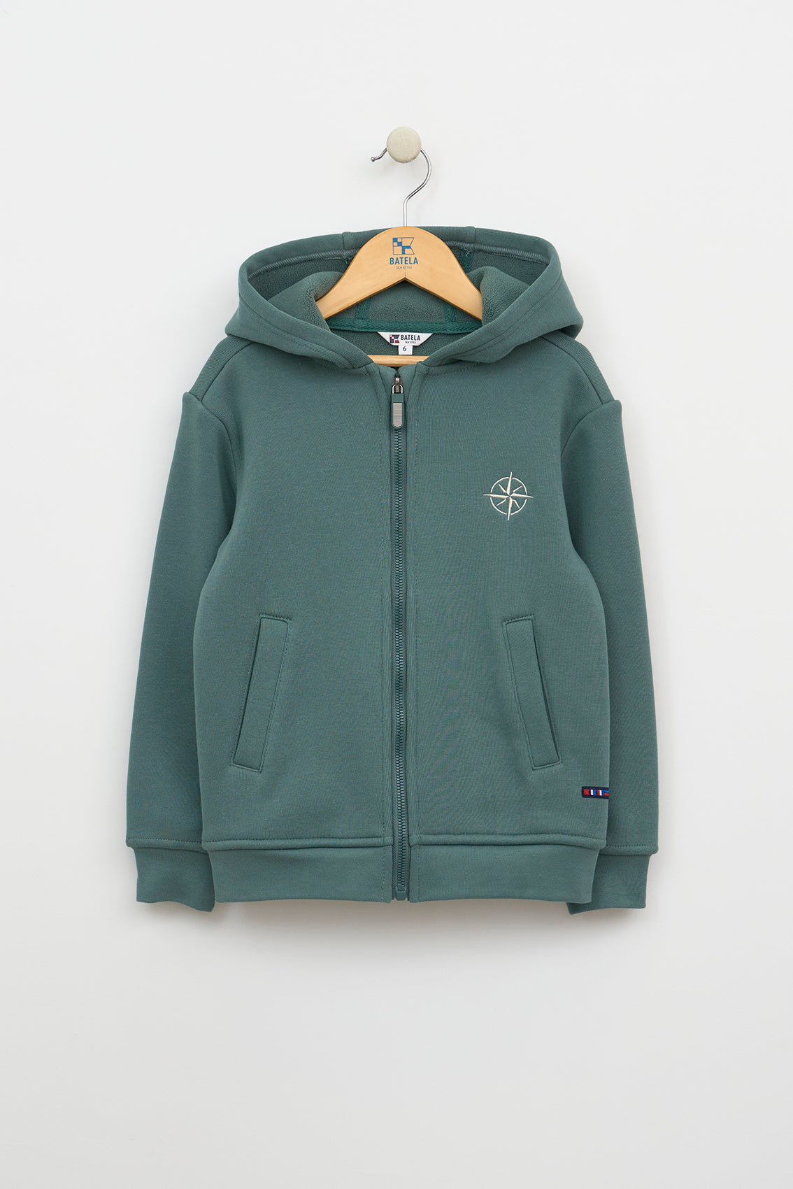 Hooded zip-up fleece jacket