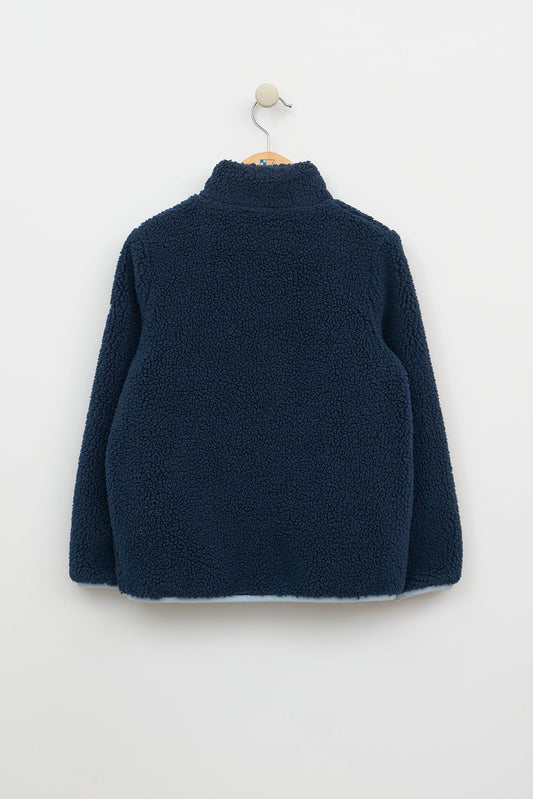 Veste effet mouton avec poche contrastante