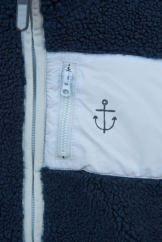 Veste effet mouton avec poche contrastante