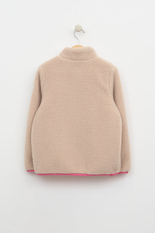 Veste effet mouton avec poche contrastante