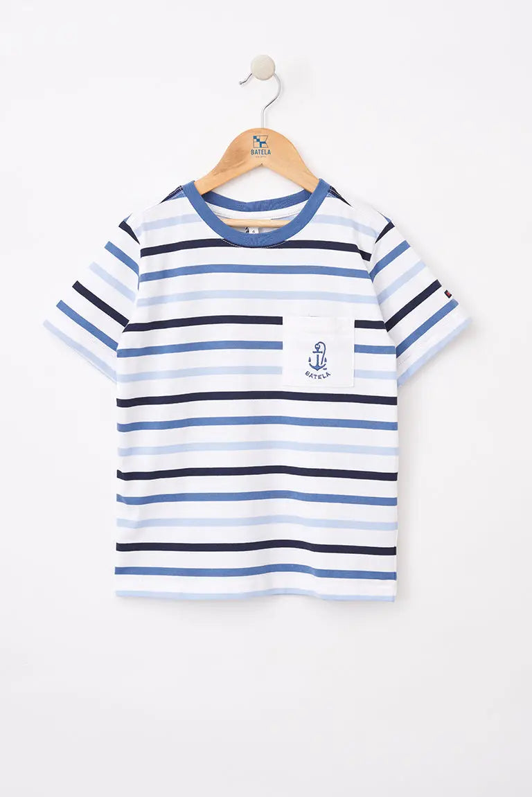 Boys' short-sleeved printed T-shirt with pocket