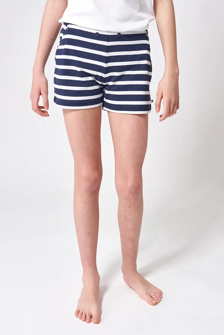 Plain and striped cotton shorts