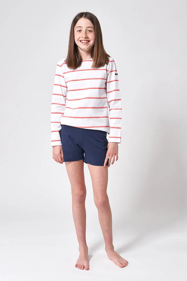 Plain and striped cotton shorts