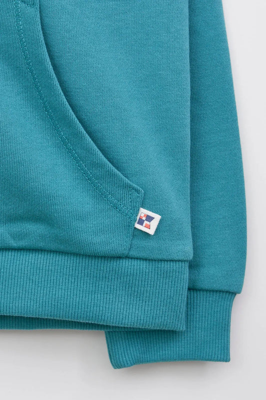 Terry cotton sweatshirt with hood and zipper