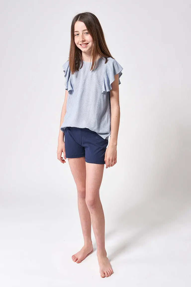 Lightweight striped T-shirt or blouse in 100% viscose