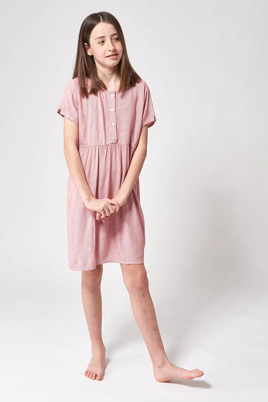 Robe à rayures pour fille, avec boutons, confectionnée en viscose 100%