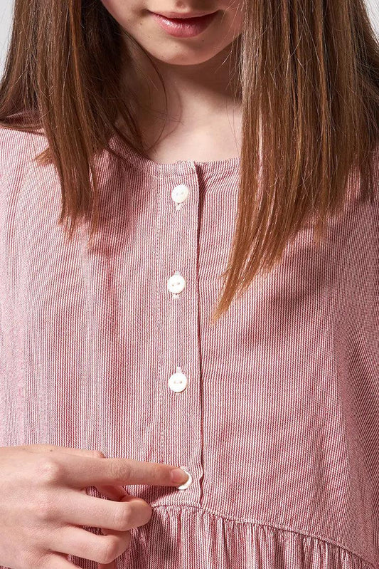 Robe à rayures pour fille, avec boutons, confectionnée en viscose 100%