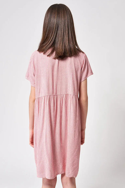 Robe à rayures pour fille, avec boutons, confectionnée en viscose 100%