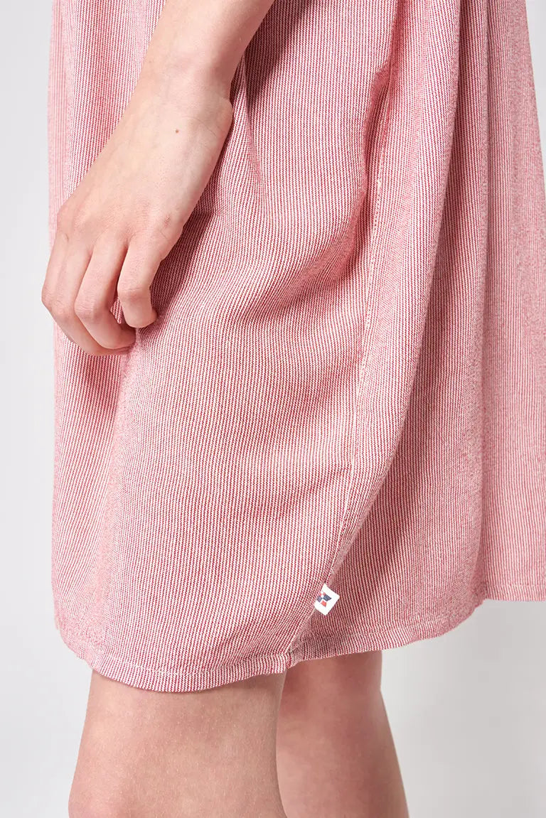 Girl's striped dress with buttons in 100% viscose