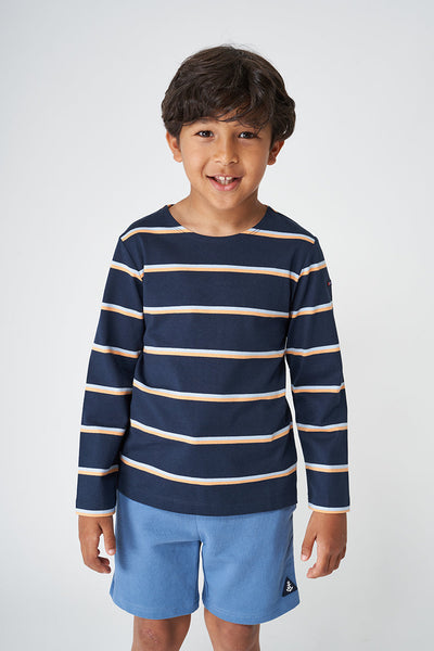 Batela Camiseta a rayas o marsellesa en algodón 180 gr manga larga. Marino y blanco