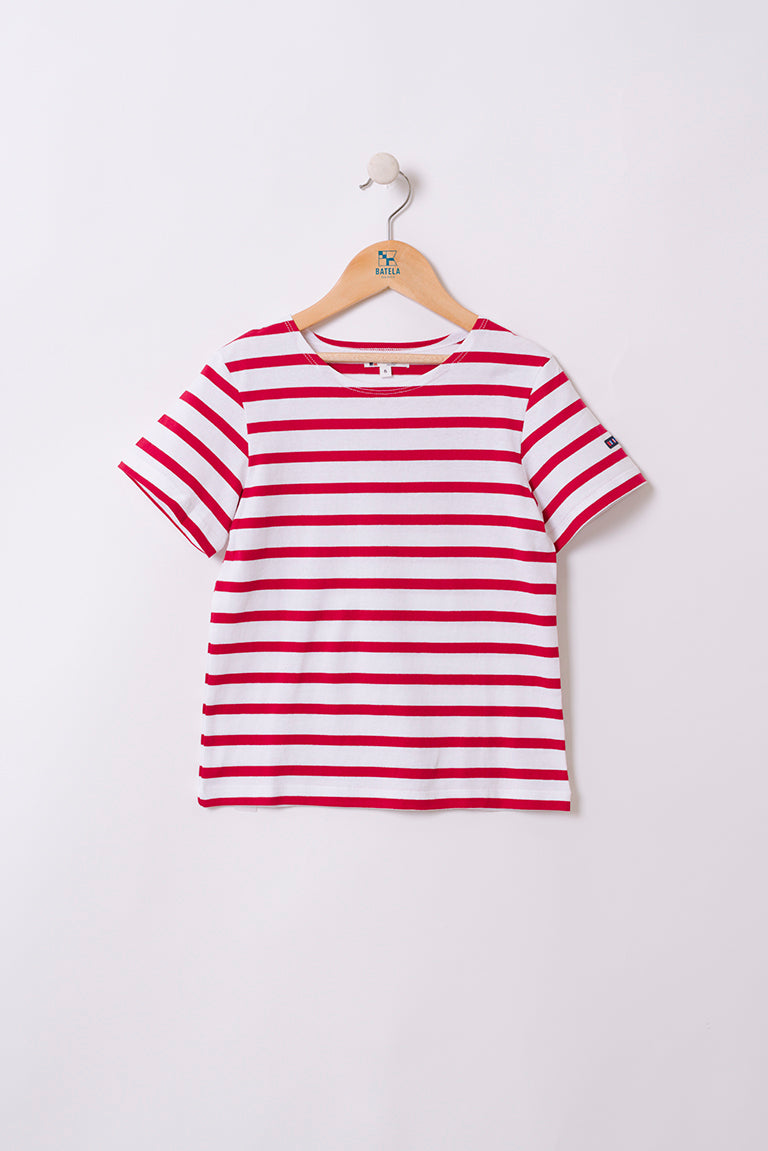 Boys' short-sleeved striped cotton Marseillaise T-shirt - N2208 OUTLET