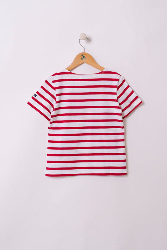 Boys' short-sleeved striped cotton Marseillaise T-shirt - N2208 OUTLET