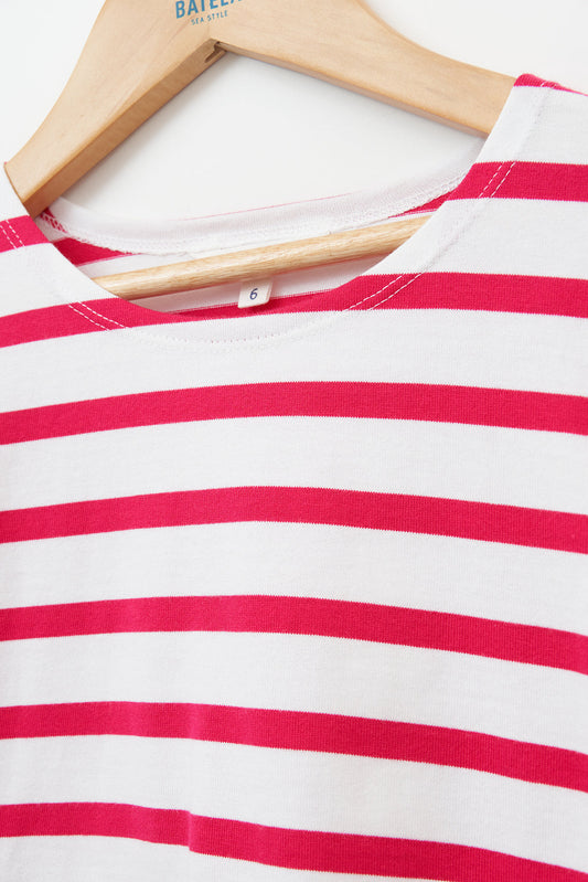 Boys' short-sleeved striped cotton Marseillaise T-shirt - N2208 OUTLET