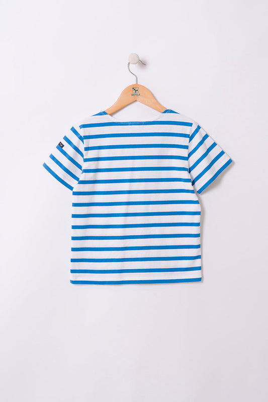 Boys' short-sleeved striped cotton Marseillaise T-shirt - N2208 OUTLET