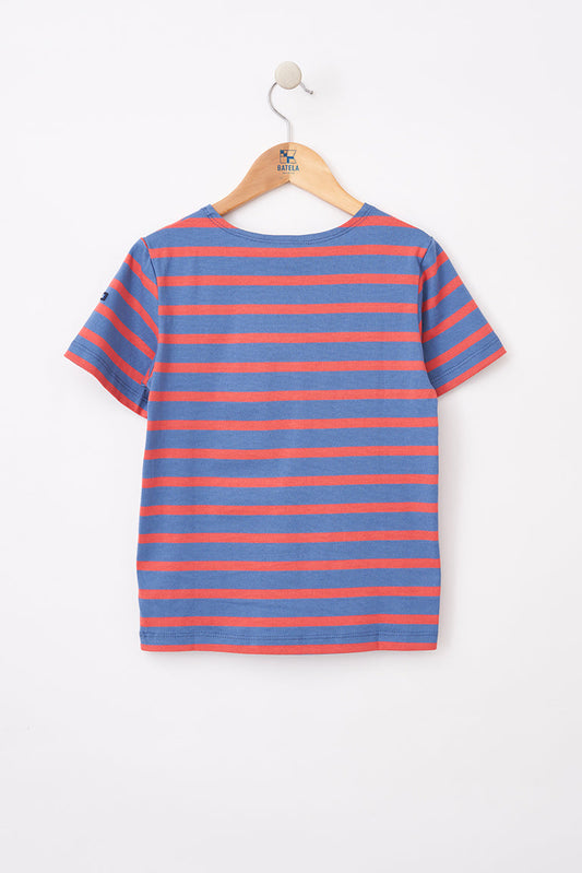 Boys' short-sleeved striped cotton Marseillaise T-shirt - N2208 OUTLET