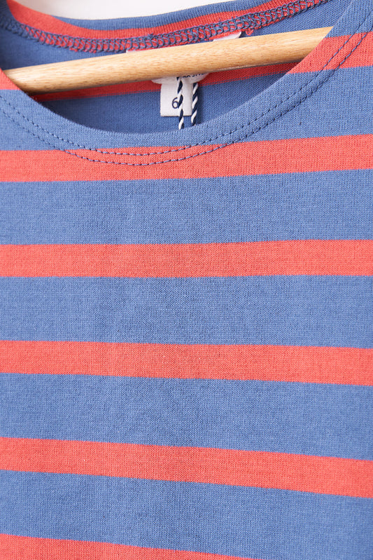 Boys' short-sleeved striped cotton Marseillaise T-shirt - N2208 OUTLET