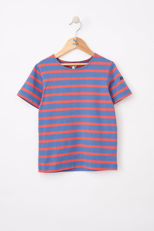 Boys' short-sleeved striped cotton Marseillaise T-shirt - N2208 OUTLET