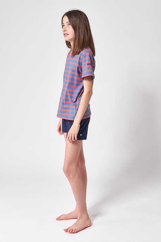 Boys' short-sleeved striped cotton Marseillaise T-shirt - N2208 OUTLET