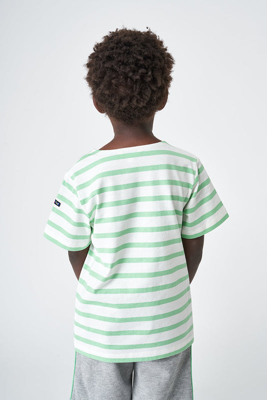 Boys' short-sleeved striped cotton Marseillaise T-shirt - N2208 OUTLET
