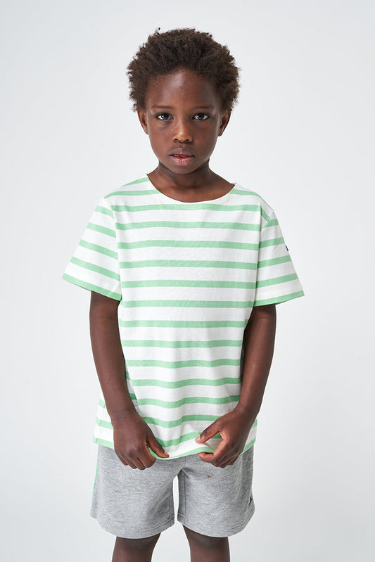 Boys' short-sleeved striped cotton Marseillaise T-shirt - N2208 OUTLET