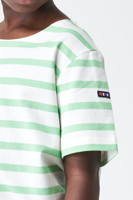 Boys' short-sleeved striped cotton Marseillaise T-shirt - N2208 OUTLET