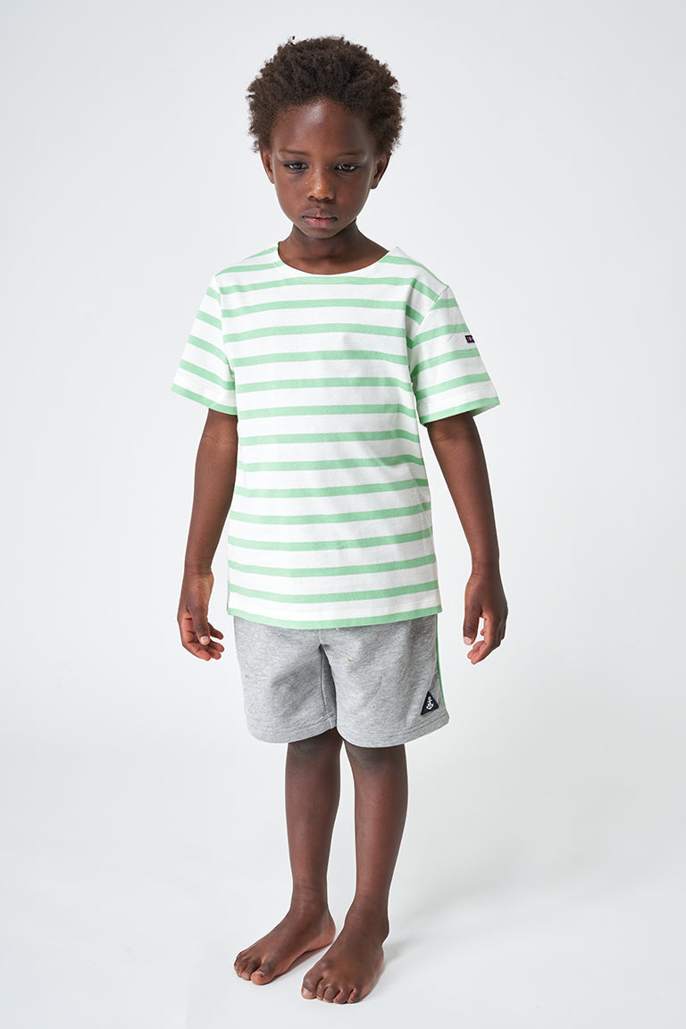 Boys' short-sleeved striped cotton Marseillaise T-shirt - N2208 OUTLET