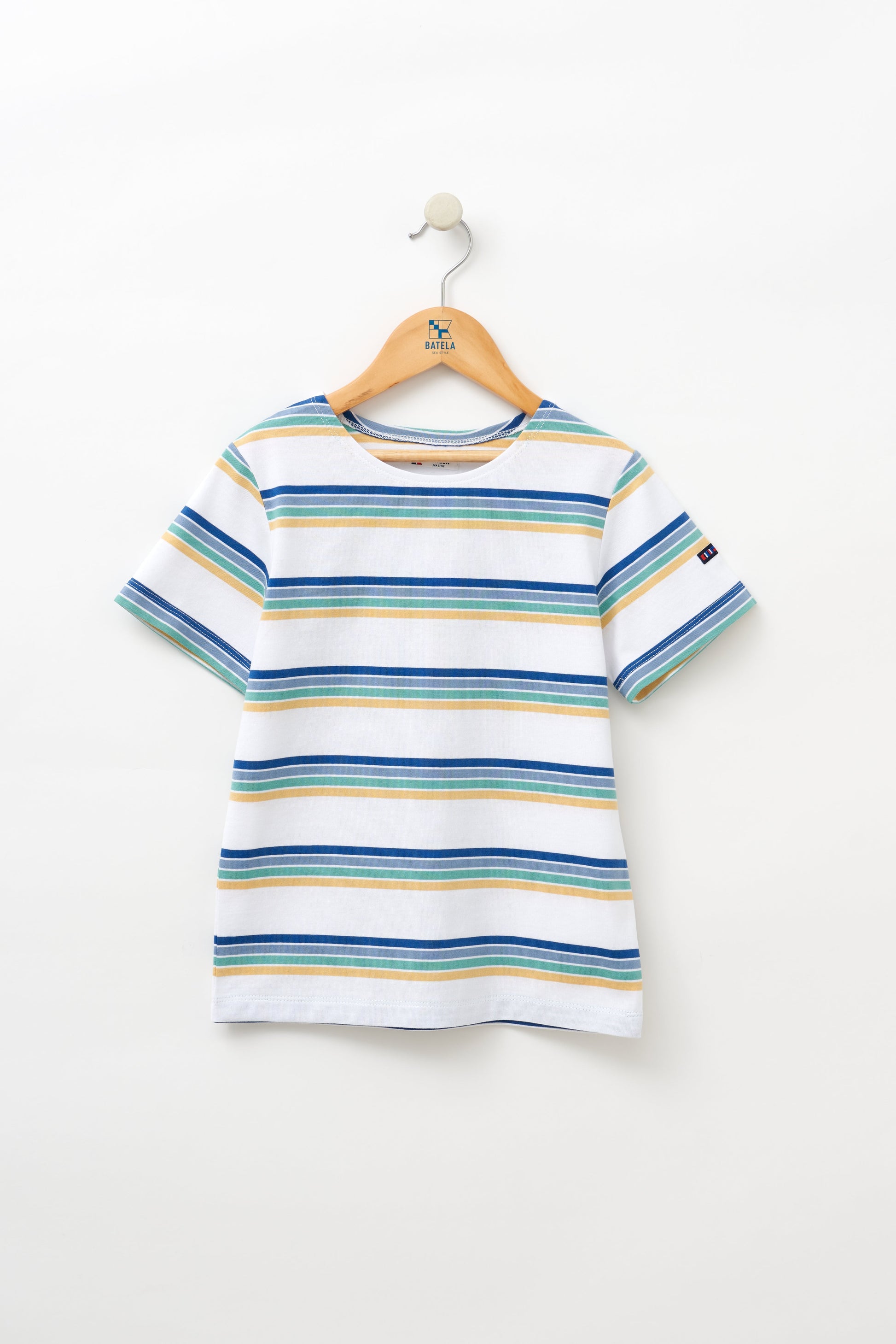 Boys' short-sleeved striped cotton Marseillaise T-shirt - N2208 OUTLET